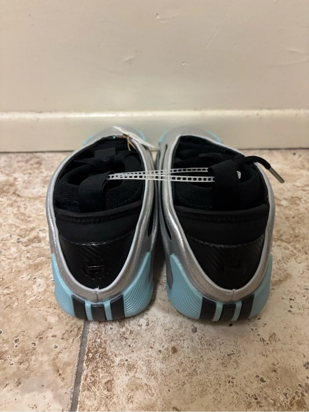 Adidas Harden Volume 9 Uno Metallic Silver Black Aqua JS1028 NEW Men’s Size 12